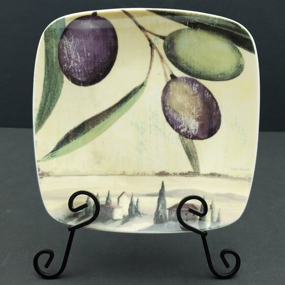 SIX Pfaltzgraff Tuscan Delight Appetizer Plates Lisa Audit Tuscan Olives Plates - Picture 4 of 8